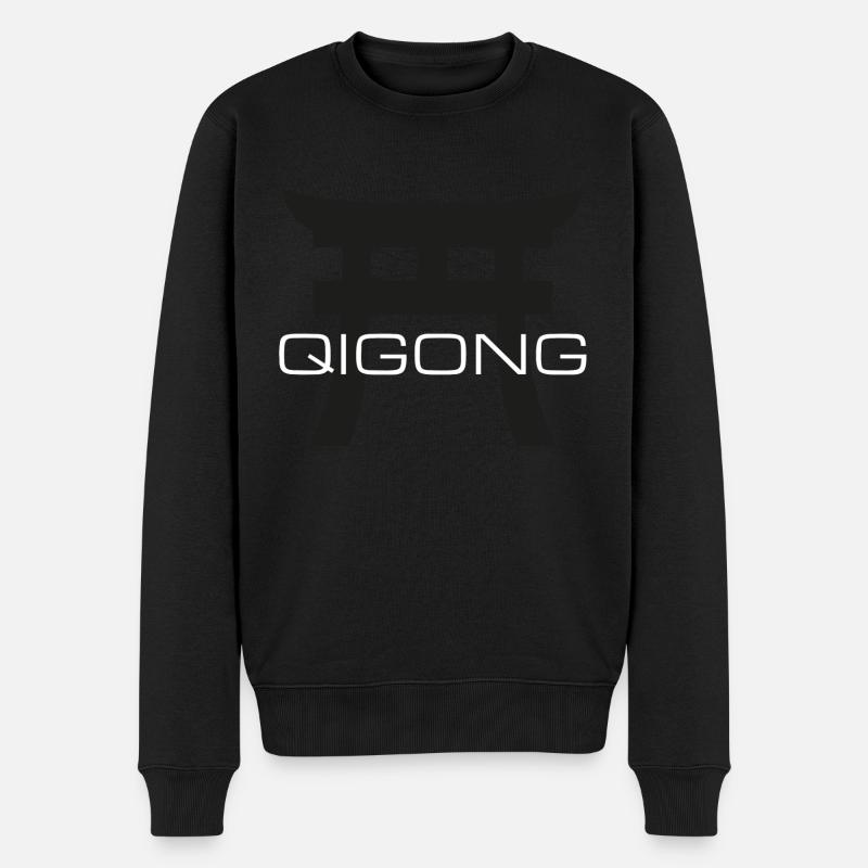 Torii Tor Qigong weiss - Männer Premium Bio Pullover - Schwarz