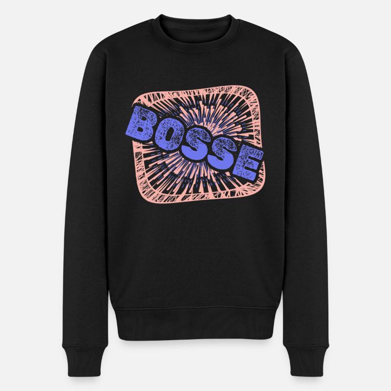Warp Bosse - Männer Premium Bio Pullover - Schwarz