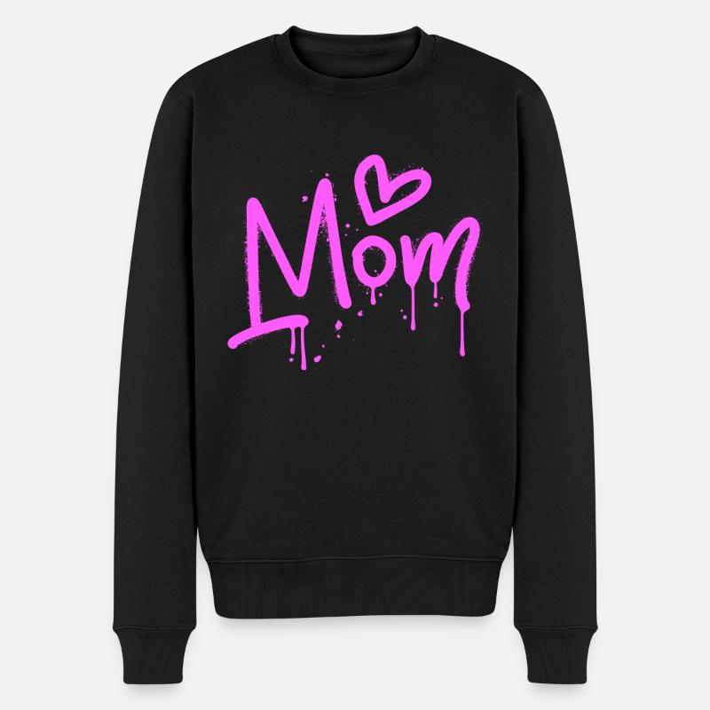 Mutterliebe Graffiti - Männer Premium Bio Pullover - Schwarz