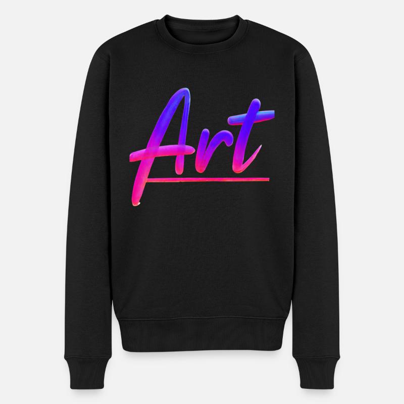 Schriftzug ART in Magenta-Sky - Männer Premium Bio Pullover - Schwarz