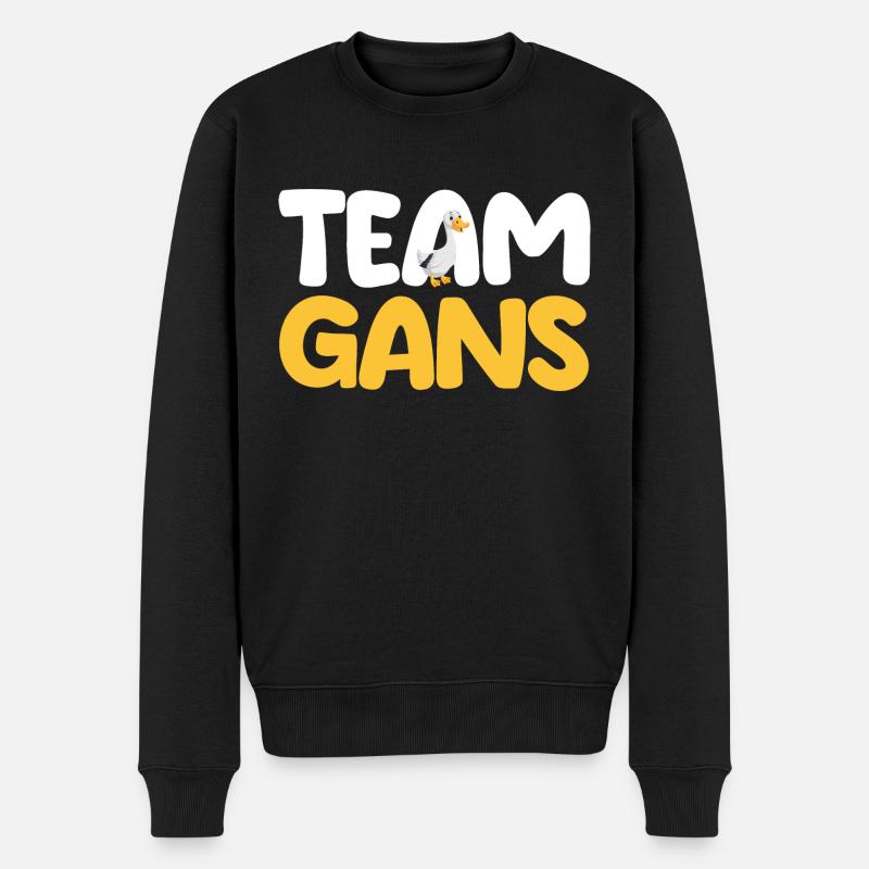 Gans Gänse - Männer Premium Bio Pullover - Schwarz