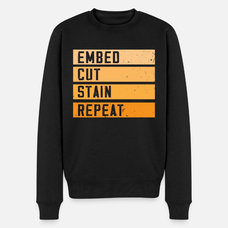 Embed Cut Stain Repeat Histology - Männer Premium Bio Pullover - Schwarz