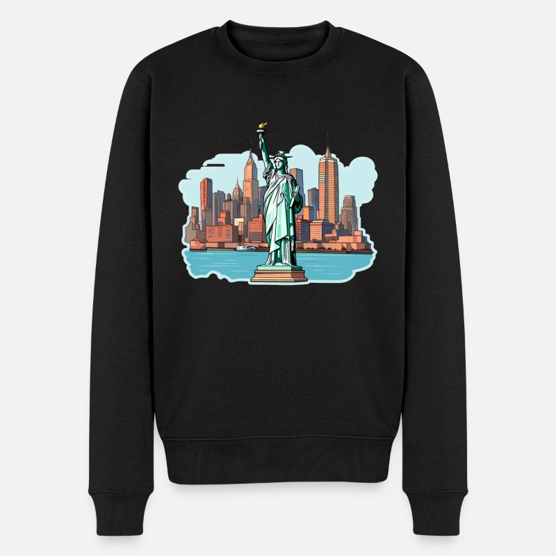 NY City - Männer Premium Bio Pullover - Schwarz