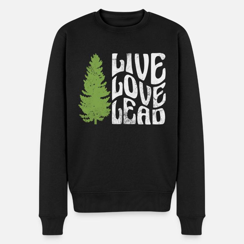 Live Love Lead - Männer Premium Bio Pullover - Schwarz
