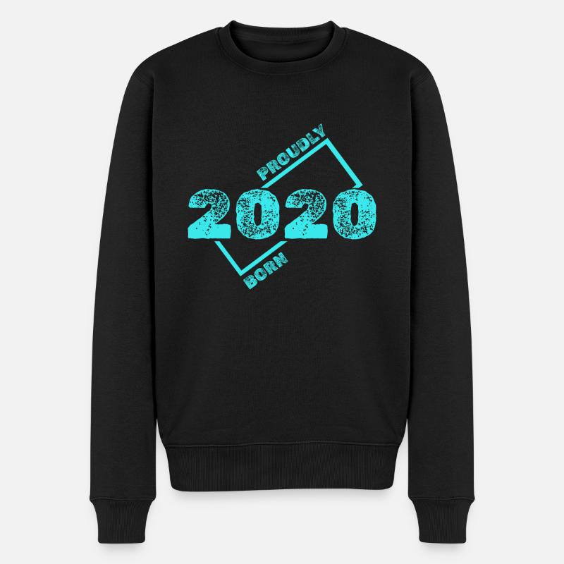 Geboren 2020 - Männer Premium Bio Pullover - Schwarz