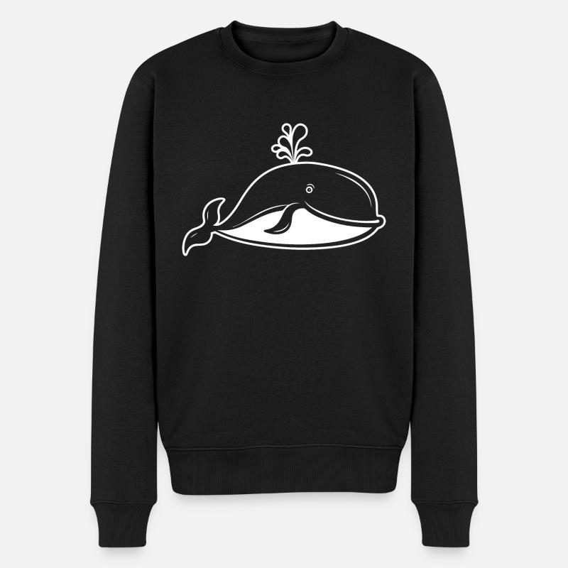 Baleine Poisson de mer - Pull Premium bio Homme - noir