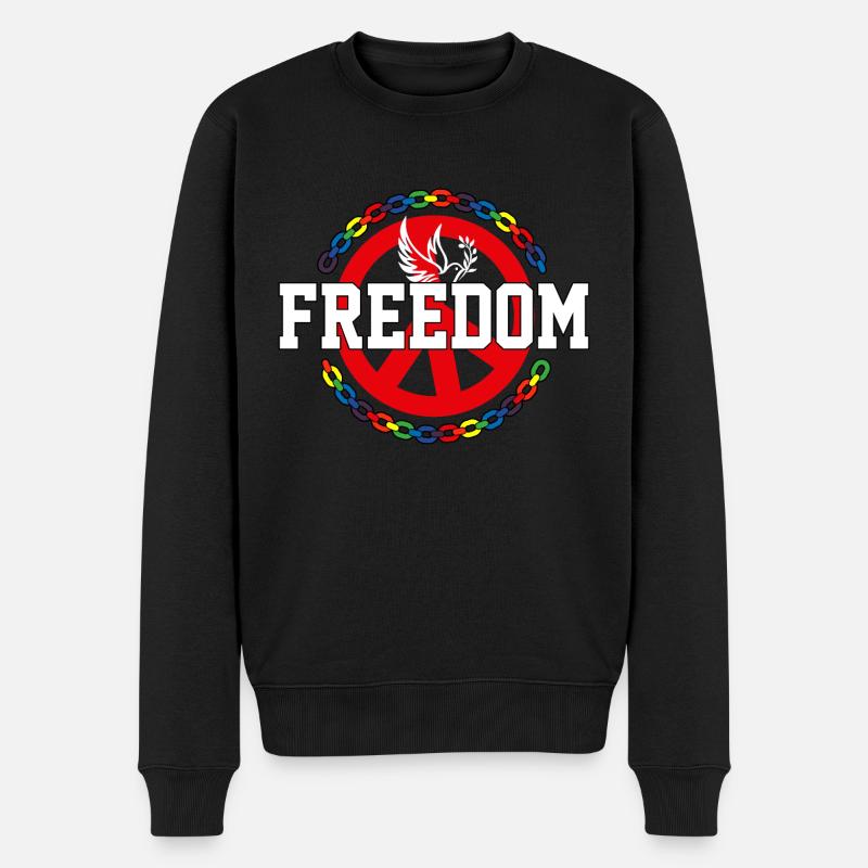Freedom - Männer Premium Bio Pullover - Schwarz