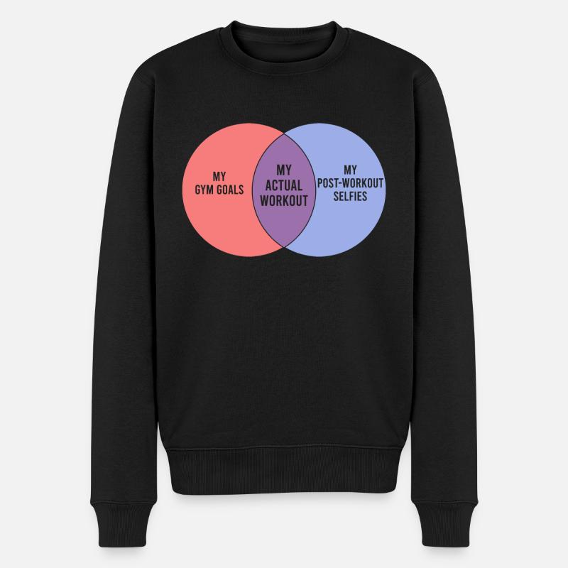 Dancing Funny Venn Diagram Workout Gym - Männer Premium Bio Pullover - Schwarz