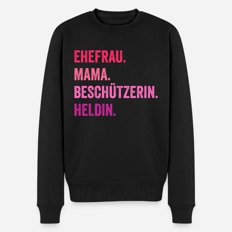 Ehefrau Mutter Mama - Männer Premium Bio Pullover - Schwarz