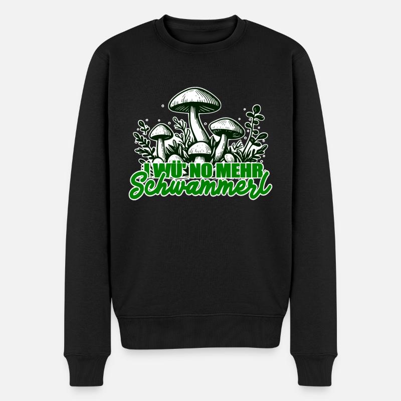 Pilzsammler Witziger Spruch - Männer Premium Bio Pullover - Schwarz