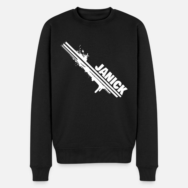Geschenk für Janick - Männer Premium Bio Pullover - Schwarz