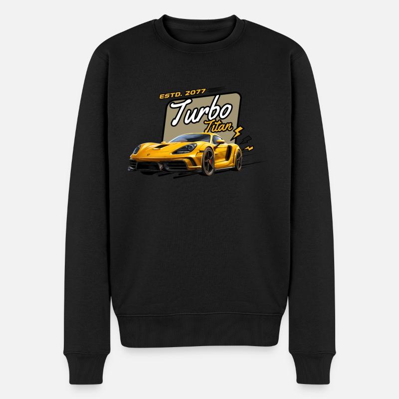 Turbo Titan - Männer Premium Bio Pullover - Schwarz