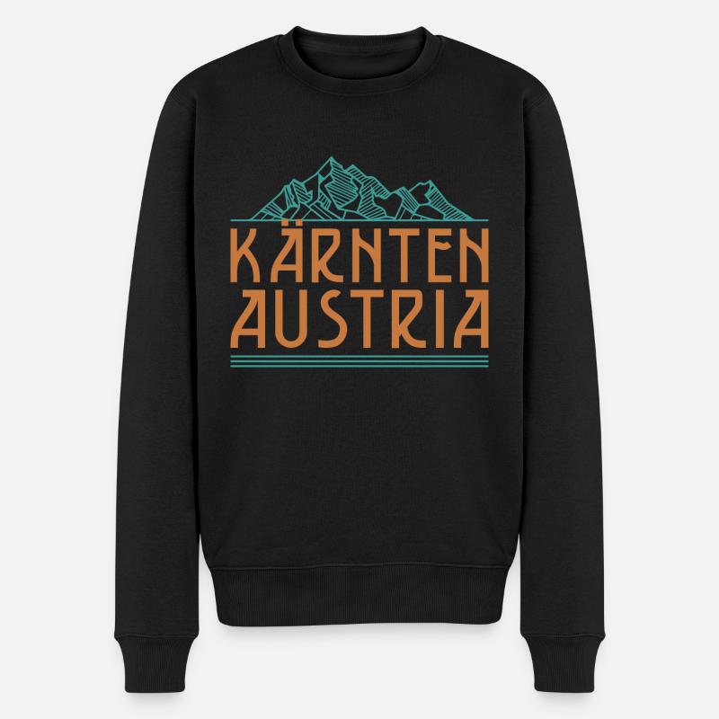 Kärnten Austria Flagge Wappen Berge - Männer Premium Bio Pullover - Schwarz