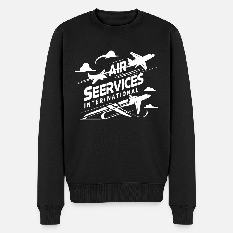 Services aériens à l’international - Pull Premium bio Homme - noir