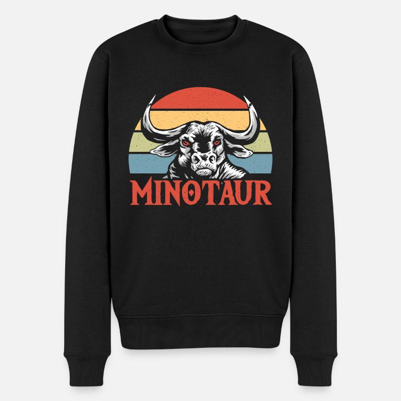 Halbbull-Minotaurus-Geschenk - Männer Premium Bio Pullover - Schwarz