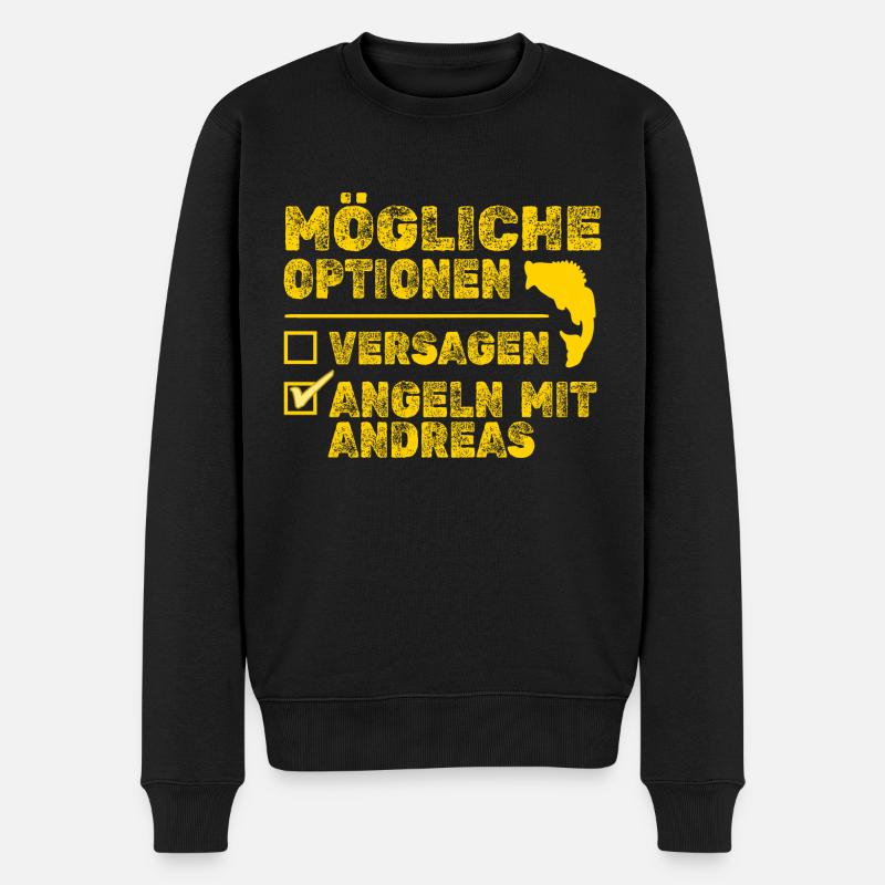 Andreas als Andreas - Männer Premium Bio Pullover - Schwarz