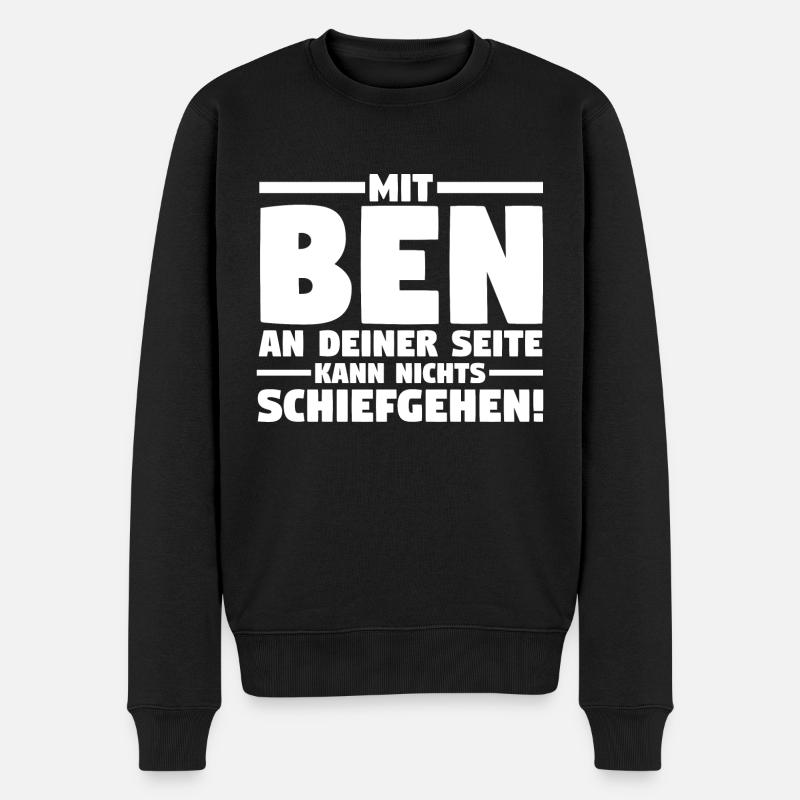 Vorname Ben - Männer Premium Bio Pullover - Schwarz
