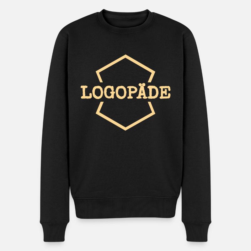 Arbeit Logopäde - Männer Premium Bio Pullover - Schwarz