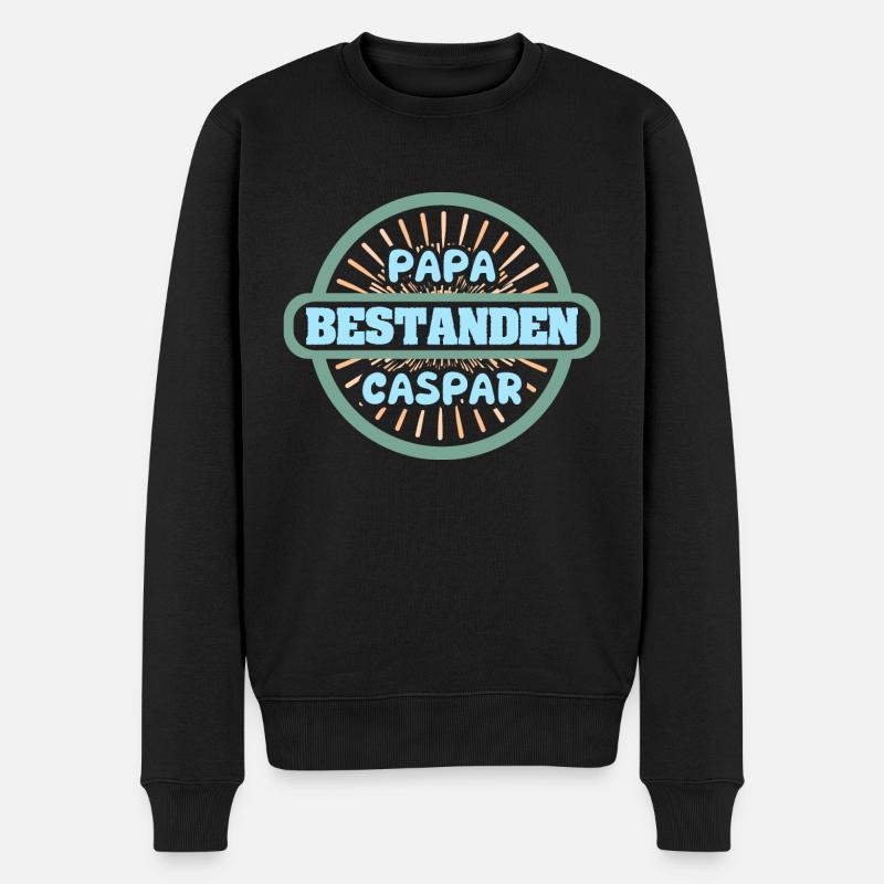 Vorname Caspar - Männer Premium Bio Pullover - Schwarz