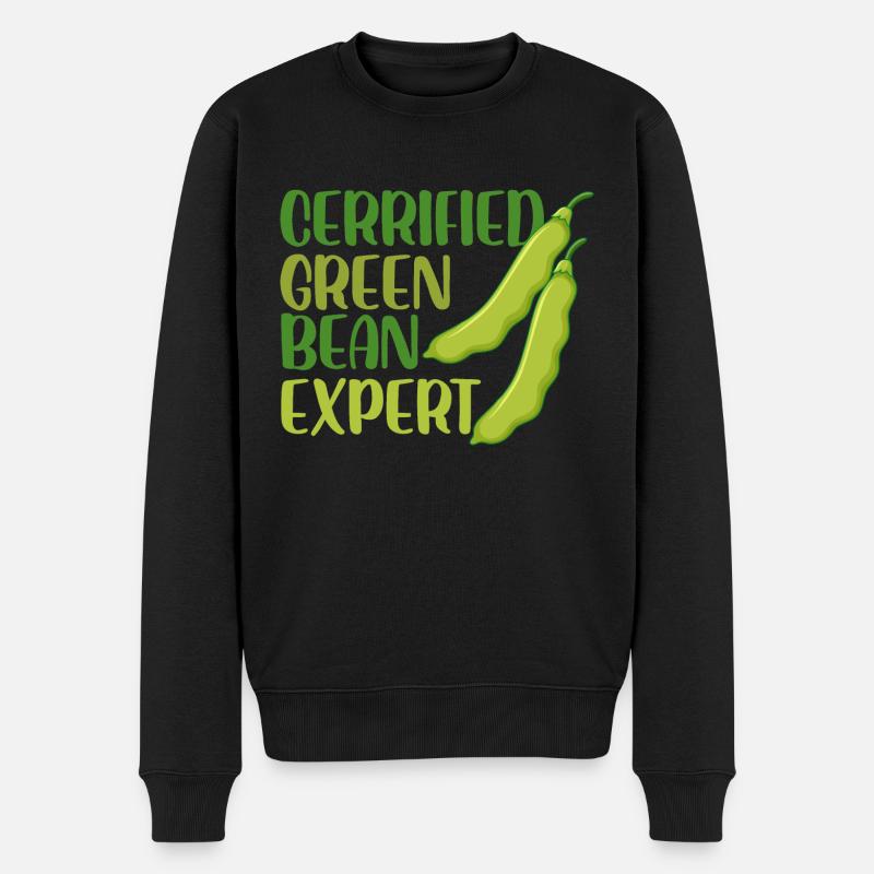 Cerrified Green Bean Expert Thanksgiving - Männer Premium Bio Pullover - Schwarz