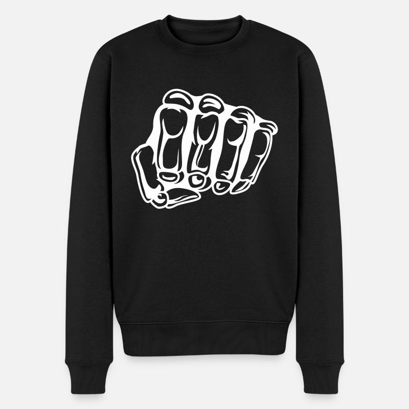 poing de crâne - Pull Premium bio Homme - noir