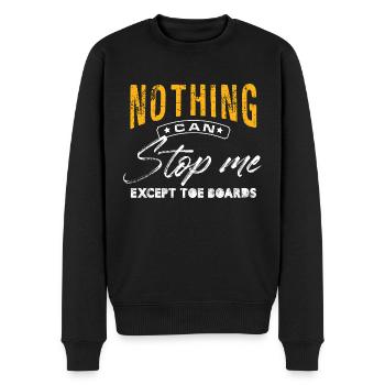 Bold "Nothing Can Stop Me" Design - Männer Premium Bio Pullover - Schwarz - Vorne - Nico (187cm)