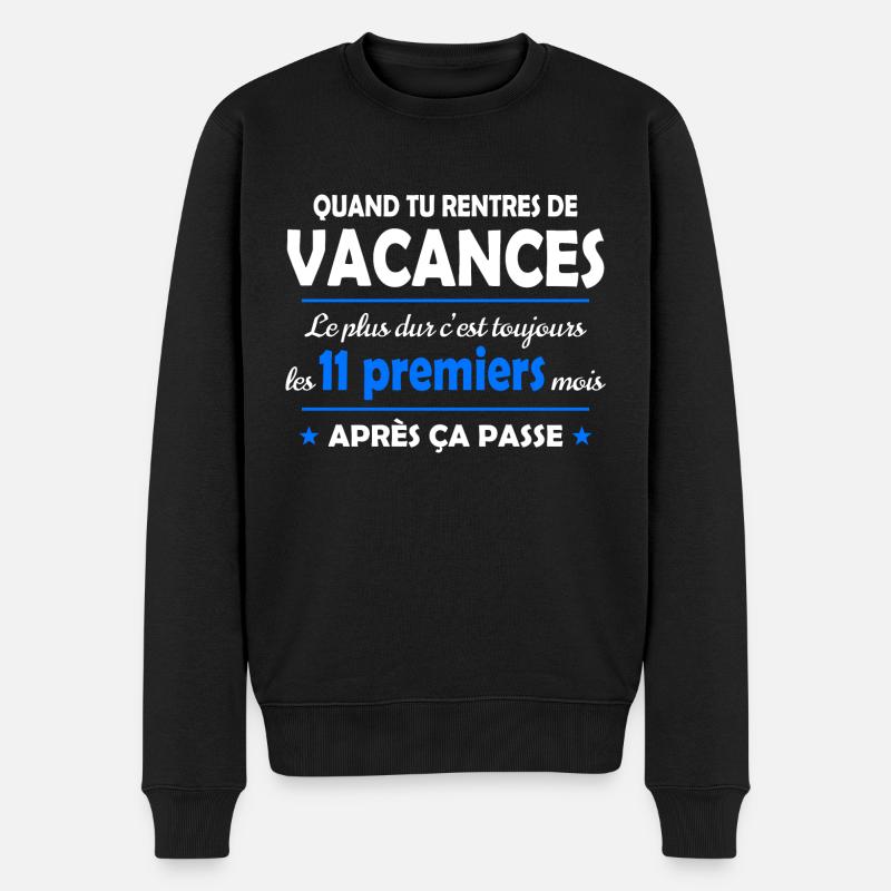 Vacances et congés - Pull Premium bio Homme - noir