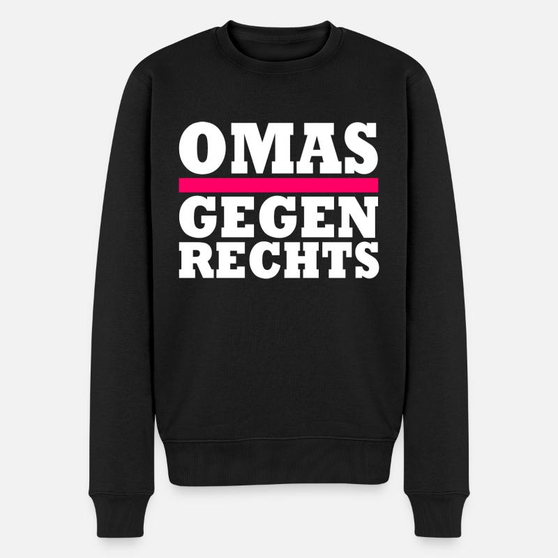 Omas gegen Rechts - Männer Premium Bio Pullover - Schwarz