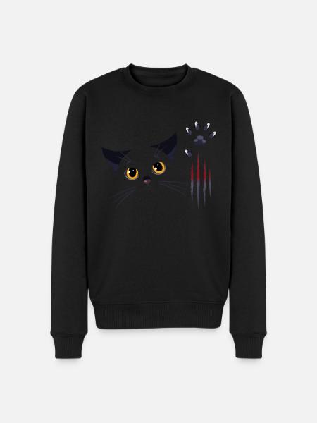 Chat noir - Pull Premium bio Homme - noir