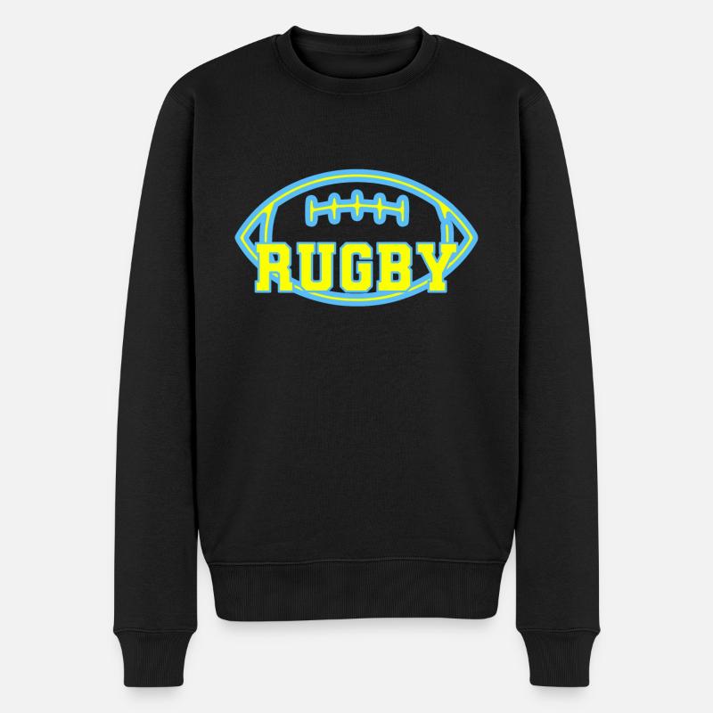 Rugby - Männer Premium Bio Pullover - Schwarz