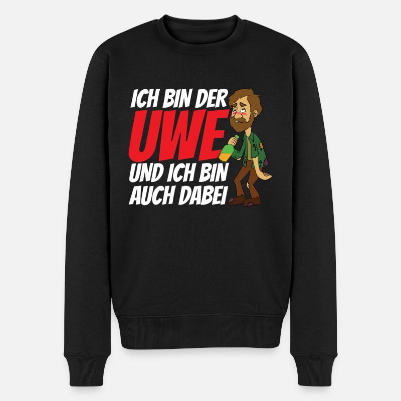 Ich bin der Uwe und bin auch dabei - Männer Premium Bio Pullover - Schwarz