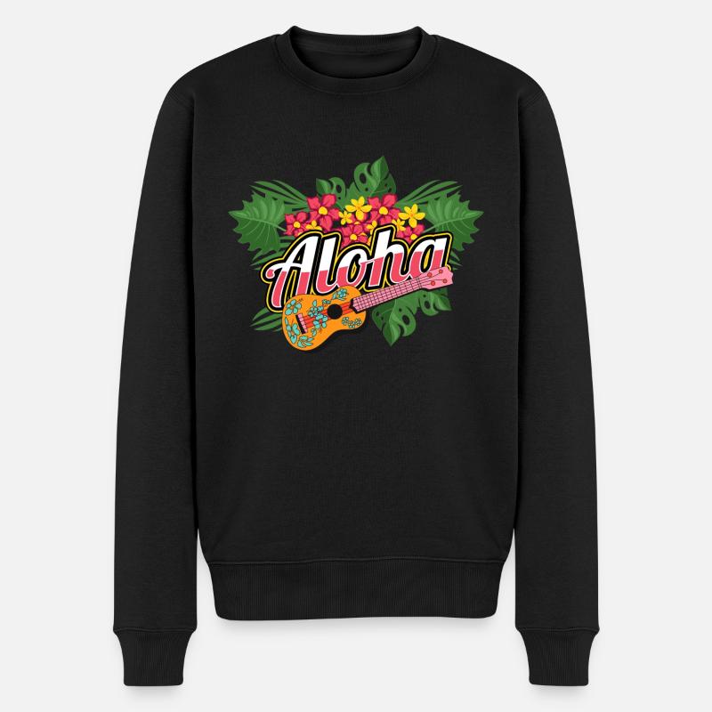hawaii style by the Manzanita`s - Männer Premium Bio Pullover - Schwarz