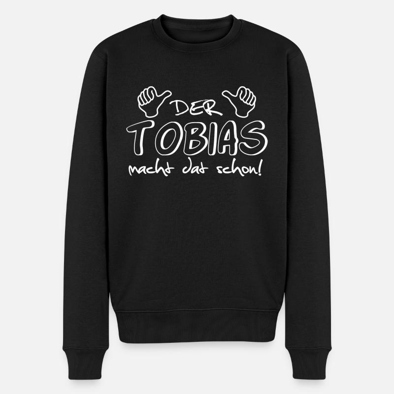 tobias - Männer Premium Bio Pullover - Schwarz