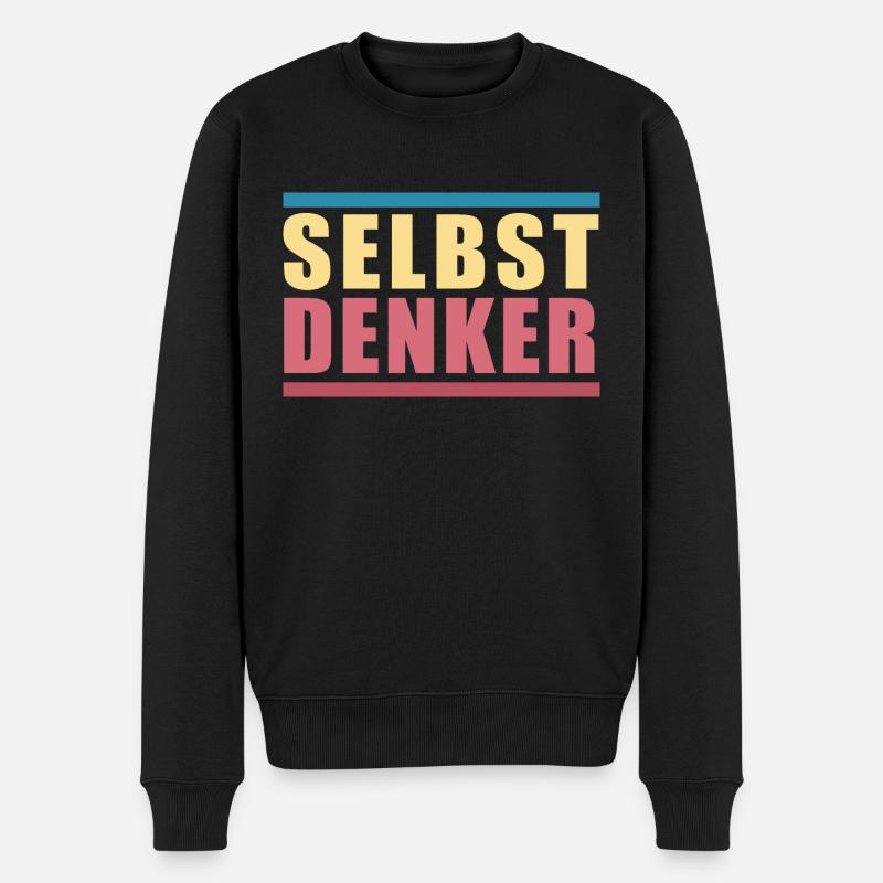 Selbstdenker - Männer Premium Bio Pullover - Schwarz