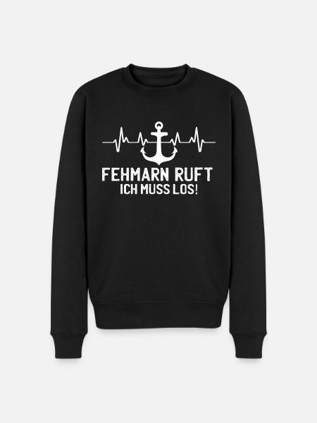 Fehmarn ruft Herzschlag Ostseeinsel Anker - Männer Premium Bio Pullover - Schwarz