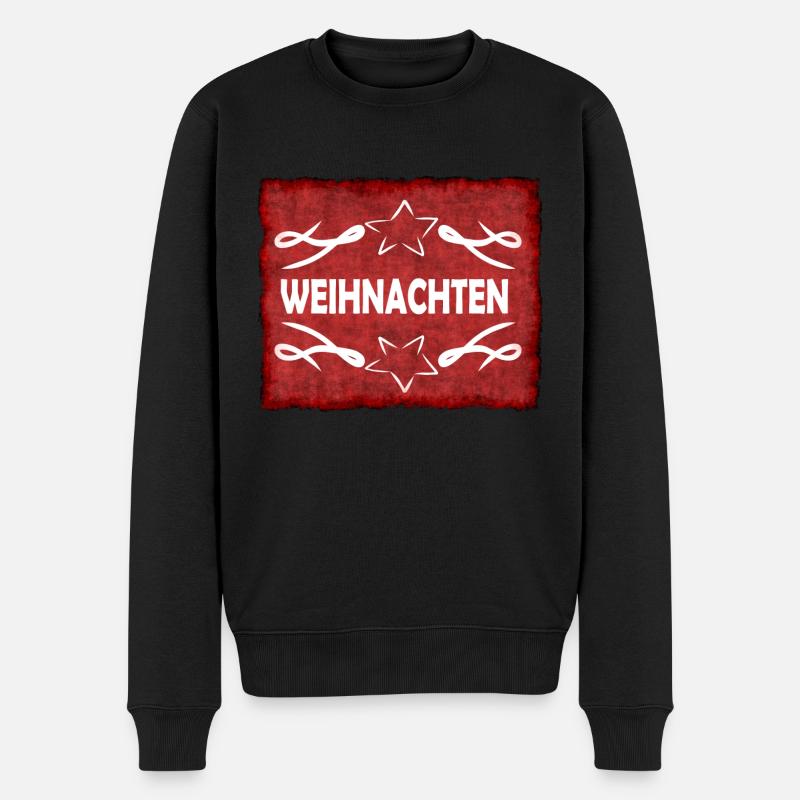 Stern Weihnachten - Männer Premium Bio Pullover - Schwarz