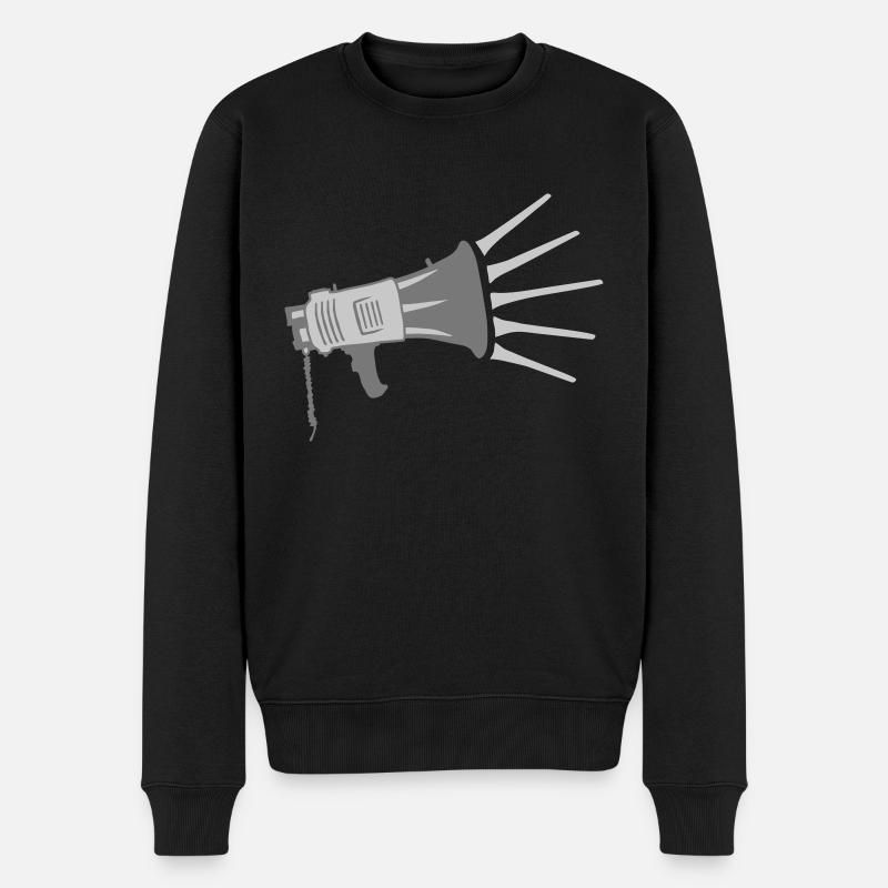 Propaganda Megafon laute Rede - Männer Premium Bio Pullover - Schwarz