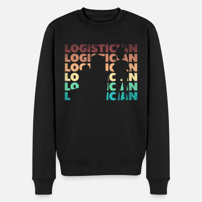 Silhouette de logisticien logistique - Pull Premium bio Homme - noir