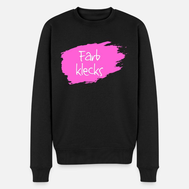 Farbklecks pink - Männer Premium Bio Pullover - Schwarz