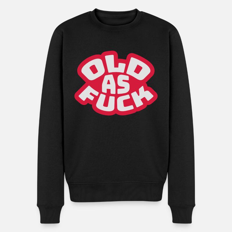 old AF Text Logo - Männer Premium Bio Pullover - Schwarz
