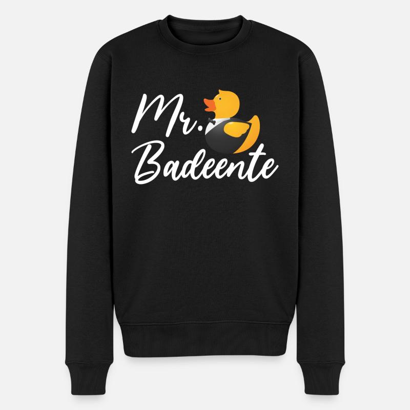 Badeente Gummiente - Männer Premium Bio Pullover - Schwarz