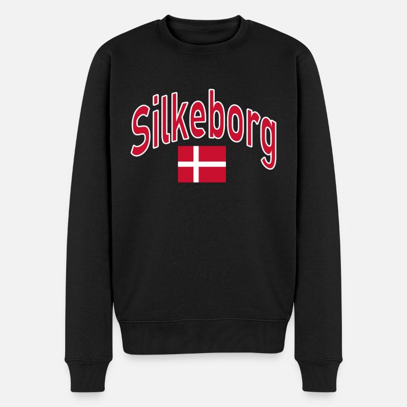 Silkeborg dänemark flagge - Männer Premium Bio Pullover - Schwarz