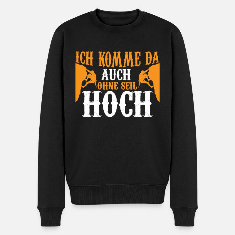 Bouldern Kletterwand Boulderer - Männer Premium Bio Pullover - Schwarz