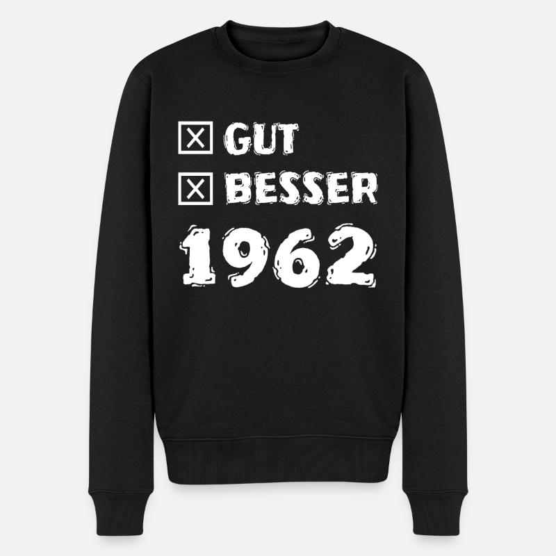 Besser 1962 - Männer Premium Bio Pullover - Schwarz