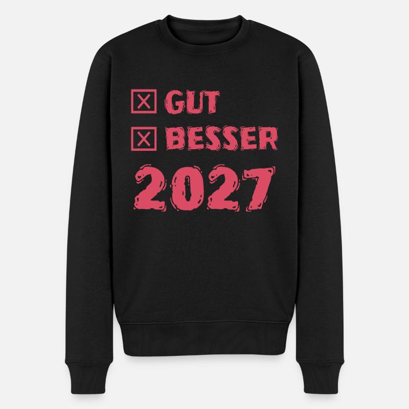 Jahr 2027 - Männer Premium Bio Pullover - Schwarz