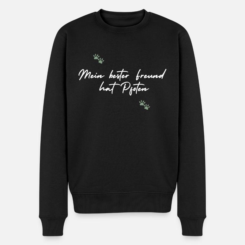 Mein bester Freund hat vier Pfoten - Männer Premium Bio Pullover - Schwarz