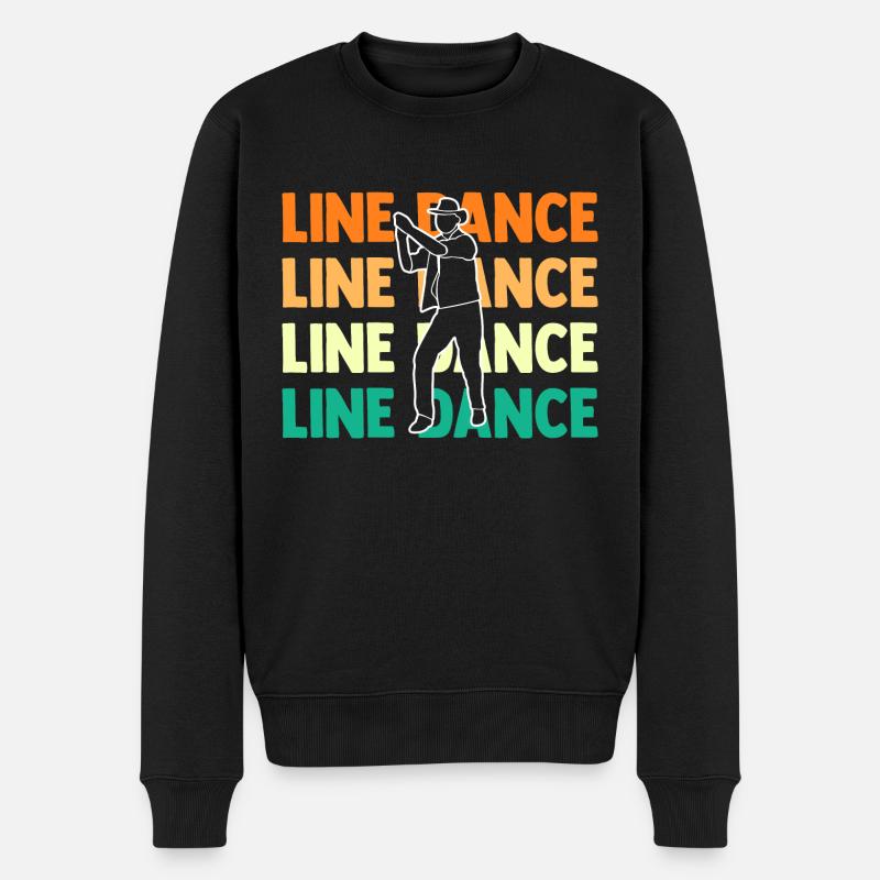 Line Dance Tänzer - Männer Premium Bio Pullover - Schwarz