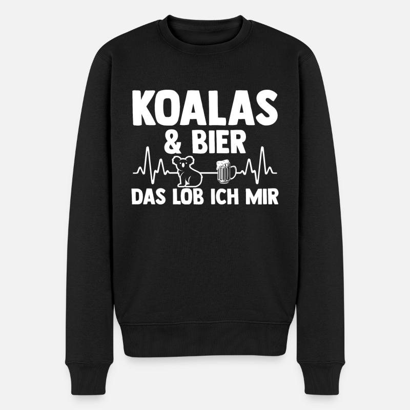 Koalabär Bier Koala - Männer Premium Bio Pullover - Schwarz