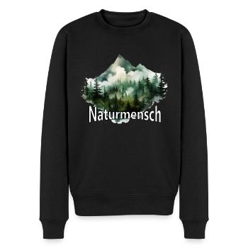 Naturmensch Geschenk Wandern Dorfkinder Berg Motiv - Männer Premium Bio Pullover - Schwarz - Vorne - Nico (187cm)