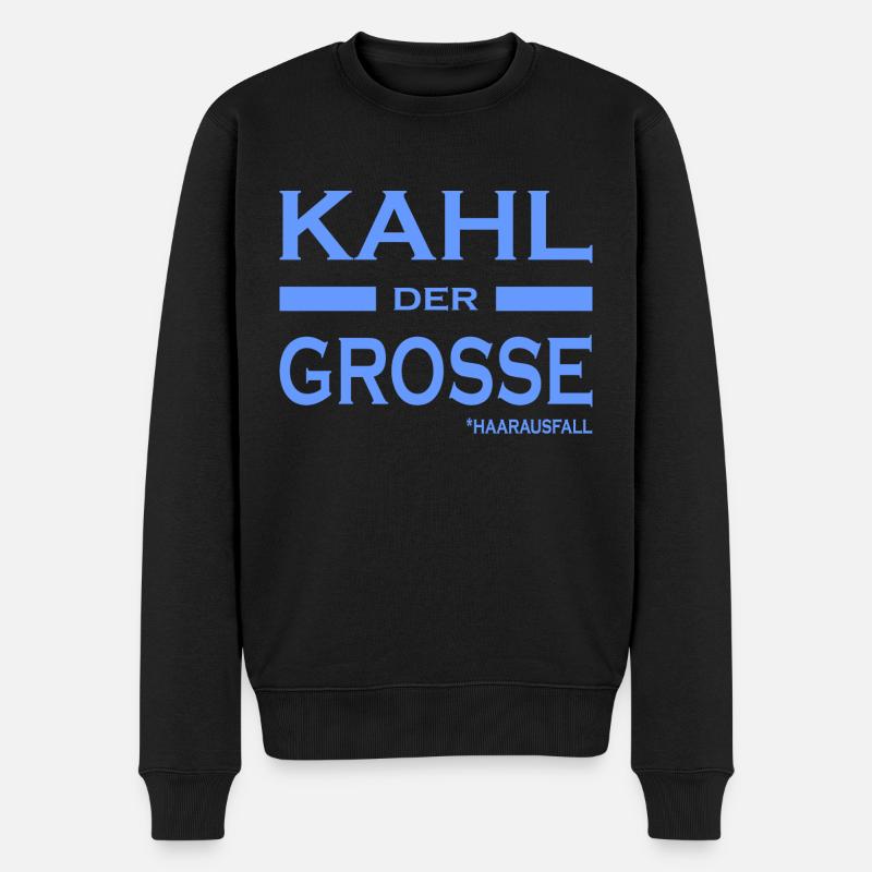 Kahl der Grosse - Haare-Glatze-lustige Sprüche V2 - Männer Premium Bio Pullover - Schwarz